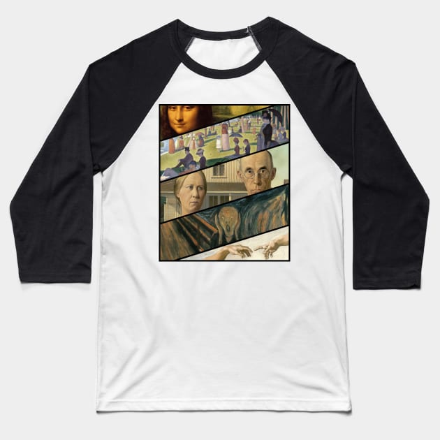 Classic Paintings Mockup Baseball T-Shirt by Nerd_art